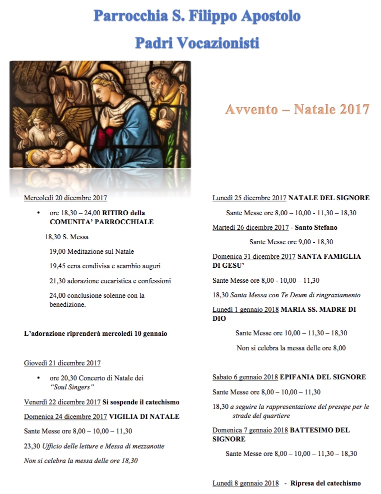 Programma Avvento e Natale 2017