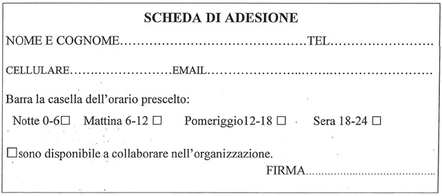 Scheda Adesione Adorazione Perpetua